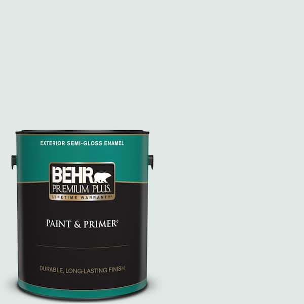BEHR PREMIUM PLUS 1 gal. #PPU13-17 Fresh Day Semi-Gloss Enamel Exterior Paint & Primer