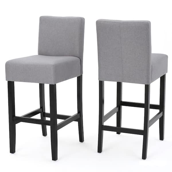 Noble House Lopez 29 5 In Light Grey, 2 Bar Stools Grey