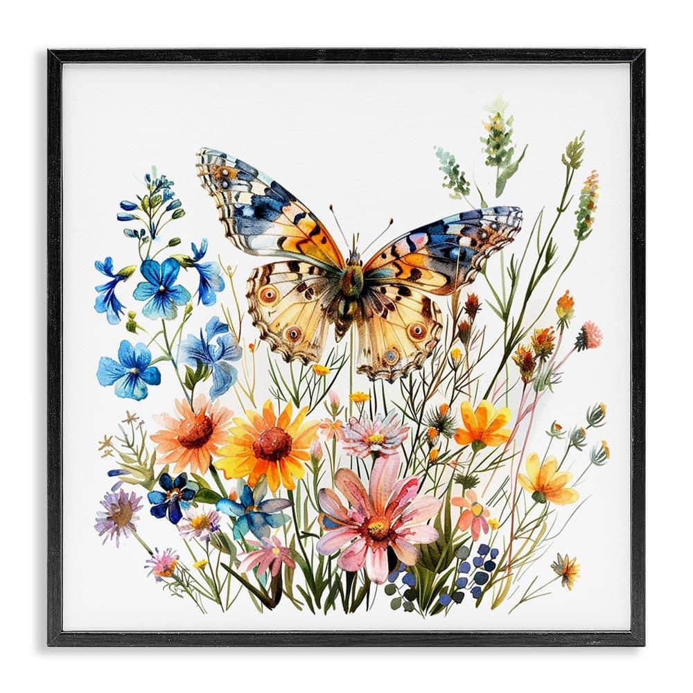 Spring Butterfly Garden by LSR Design Studio Black Framed Animal Giclee Art Print 17 in. x 17 in. price history on PriceWatchPro