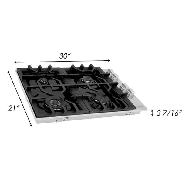 ZLINE 30 Porcelain GAS Stovetop with 4 GAS Burners and Griddle (RT-GR-30)