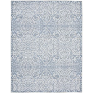 Washables Slate 8 ft. x 10 ft. Damask Contemporary Area Rug
