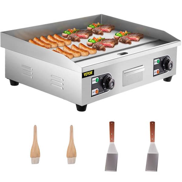 Tag et bad lærken kaskade VEVOR 26 in. Commercial Electric Griddle 3200 Watt 50°C - 300°C Stainless  Steel Electric Flat Top Grill with Drip Hole DBLYCQP26110VEQR3V1 - The Home  Depot