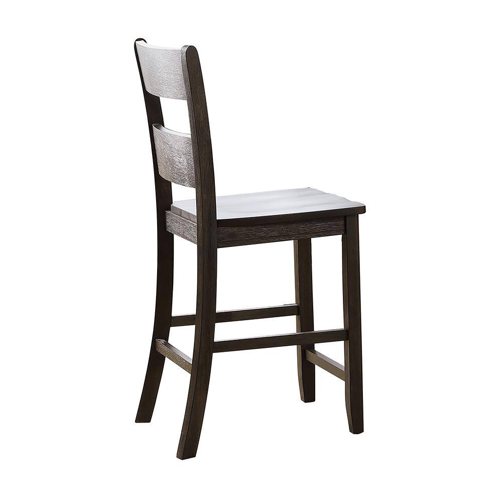 Distressed Walnut High Ladderback Wood Side Chair