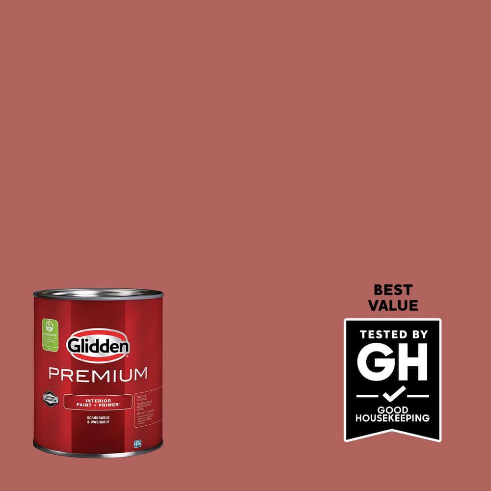 シエナの空 Glidden Premium 1 qt. PPG1057-6 Sienna Red Flat Interior Paint