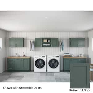 Richmond Aspen Green Plywood Shaker Stock Ready to Assemble Kitchen-Laundry Cabinet Kit 24 in. x 84 in. x 190 in.