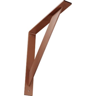 2 in. x 16 in. x 16 in. Steel Hammered Copper Traditional Bracket