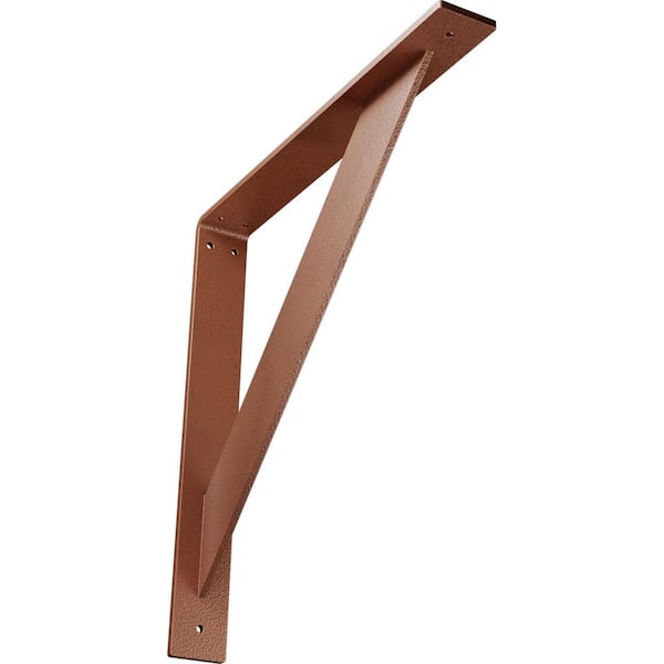 Ekena Millwork 2 in. x 16 in. x 16 in. Steel Hammered Copper Traditional Bracket