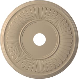 1 in. x 22 in. O.D. x 3-1/2 in. P Berkshire Thermoformed PVC Ceiling Medallion Ultra Cover Satin Smokey Beige