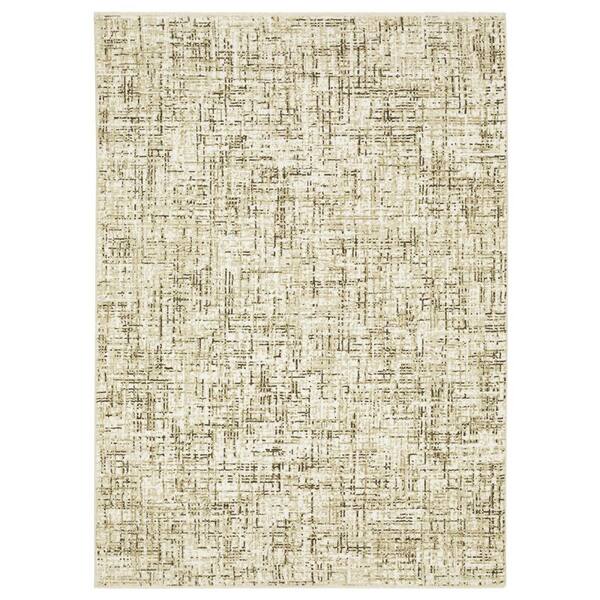 8 X 11 Ivory, Blue Abstract Washable Area Rug Runner Rug