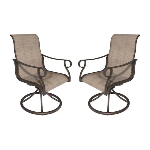 Clihome 360-Degree Swivel Sling Outdoor Dining Chair (Set of 2)