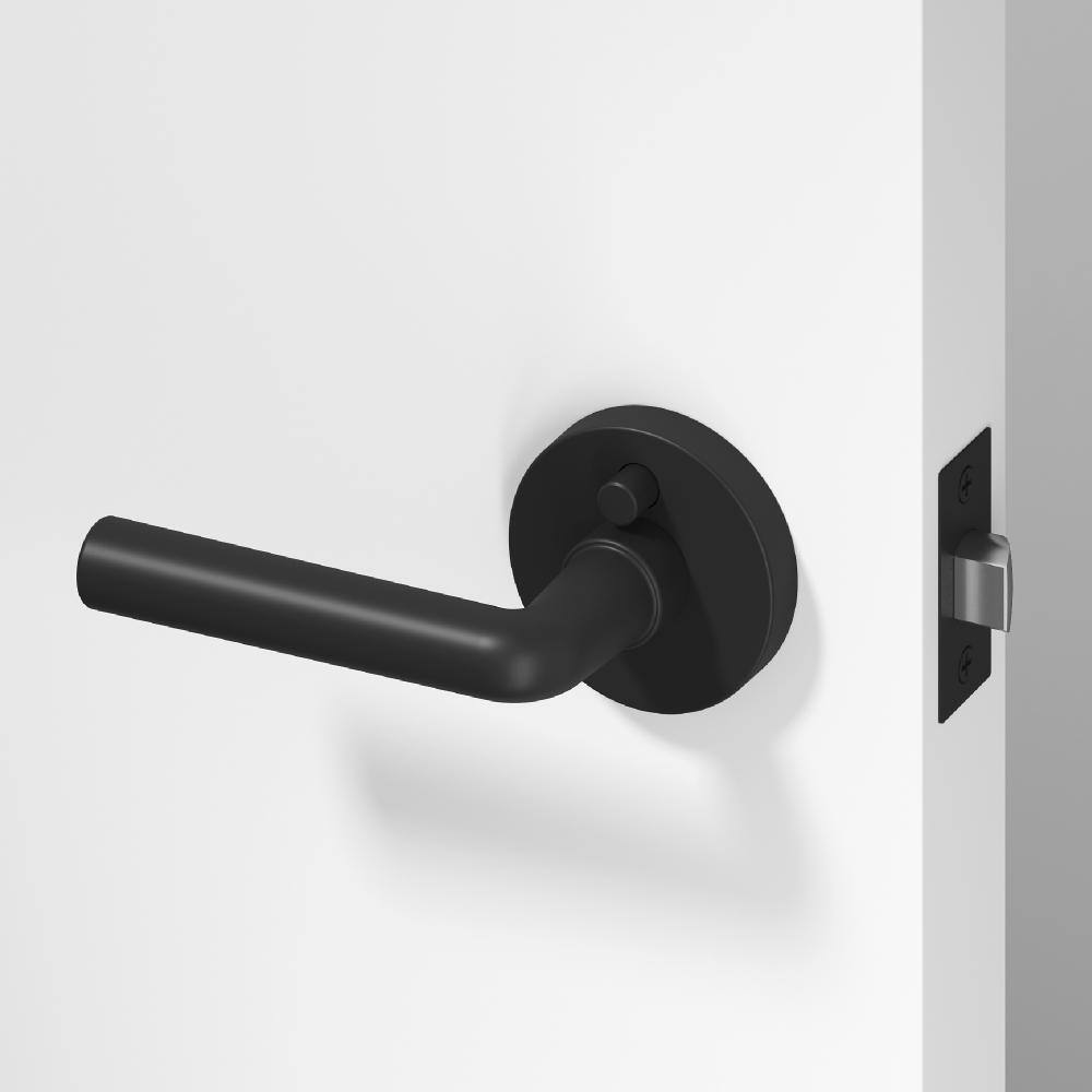 Arc Metal Matte Black Privacy Bed/Bath Round Door Handle with Push Button and Round Rosette price history on PriceWatchPro