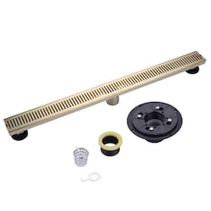 32 in. Stainless Steel Linear Shower Drain with Removable Cover Grate