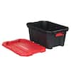 Husky 15 Gal. Latch and Stack Tote in Black with Red Lid 206198 - The Home  Depot