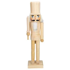 15 in. Unfinished Paintable Wooden Christmas Nutcracker with Sword