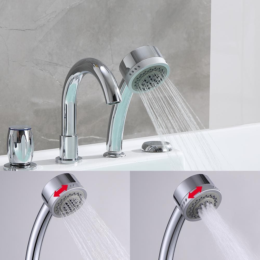 59'' White Freestanding Acrylic Whirlpool Bathtub with Faucet