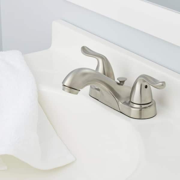 Brushed Nickel Glacier Bay 67499W-6A04 Constructor Bathroom Faucet 
