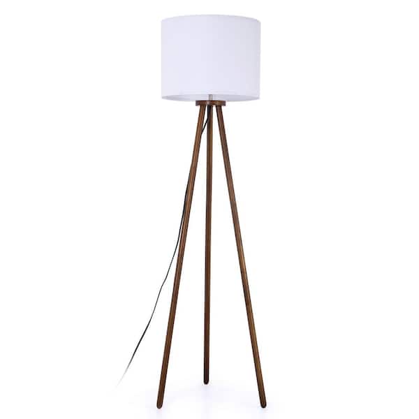 tripod floor light / 三脚フロアライト Keazile 61 in. Walnut Traditional Tripod Floor Lamp with Solid