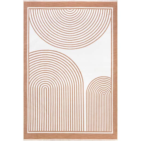 nuLOOM Malayah Geometric Reversible Burnt Orange 4 ft. x 6 ft. Modern Area Rug