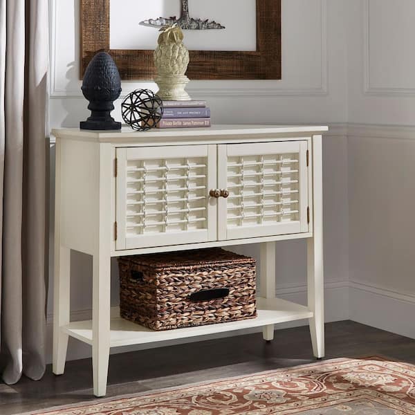 HomeSullivan White Wood Finish 42.2 in. 2-Door Sideboard