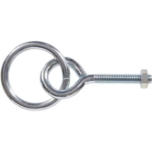 3/8 in. x 3-3/4 in. Hitching Ring with Eye Bolt Style 2 in. Ring in Zinc-Plated (10-Pack)