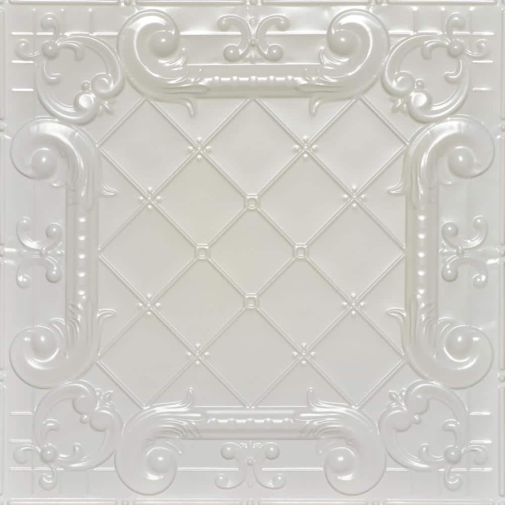 Romeo, Romeo Eggshell White 2 ft. x 2 ft. Decorative Nail Up Tin Ceiling Tile (24 sq. ft. /Case) price history on PriceWatchPro