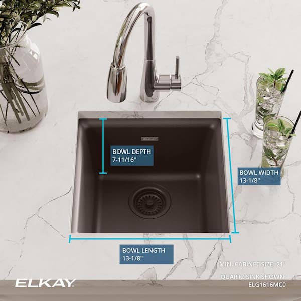 Elkay Quartz Classic Mocha Quartz 15.75 in. Single Bowl Drop In