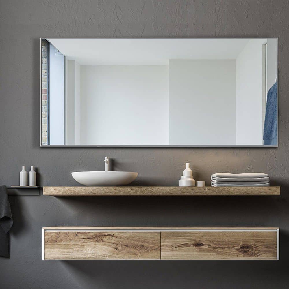 31 in. W x 71 in. H Mondern Oversize Rectangular Framed Wall Bathroom Vanit
