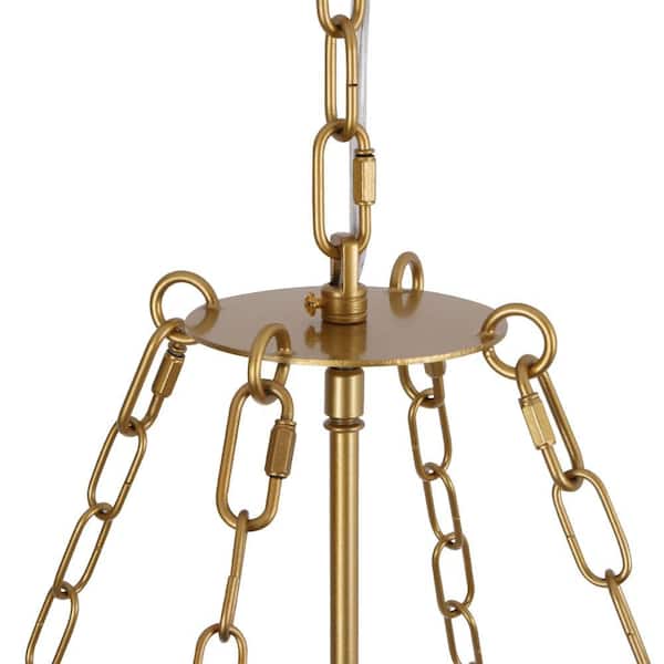 HUOKU Ccrystal 6-Light 28.7 in.W Gold Modern Flower Basket Flower