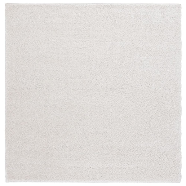 SAFAVIEH Penelope Shag Ivory 7 ft. x 7 ft. Modern Solid Square Area Rug