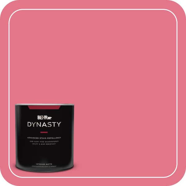 BEHR DYNASTY 1 qt. #120B-6 Watermelon Pink Matte Interior Stain-Blocking Paint & Primer