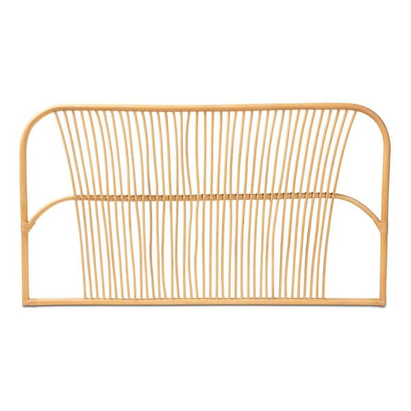 bali & pari Laina Brown Natural Rattan Queen Size Headboard