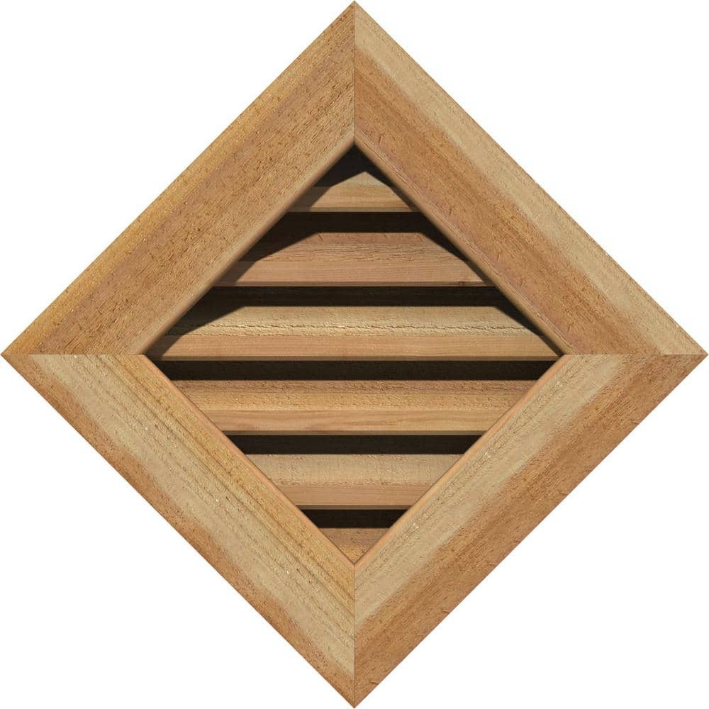 "30.375"" x 30.375"" Diamond Unfinished Rough Sawn Western Red Cedar Wood Paintable Gable Louver Vent Functional" price history on PriceWatchPro