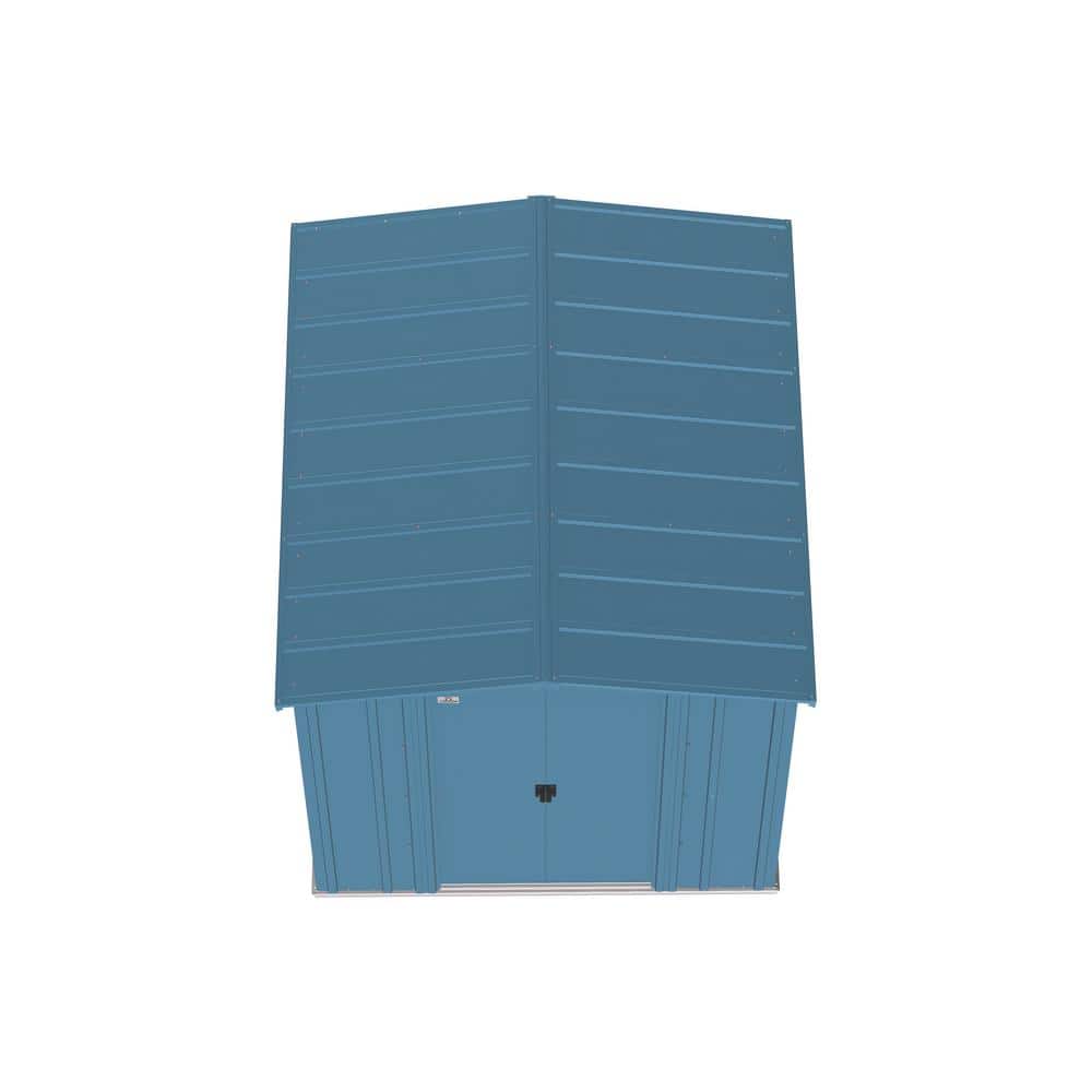 6 ft. x 7 ft. Blue Grey Steel Storage Shed with Sliding Doors