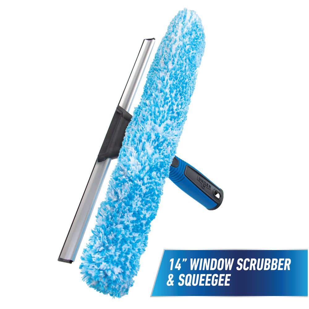 Unger 14 in. 2-in-1 Window Cleaner Squeegee & Scrubber Combi 981640 - The  Home Depot