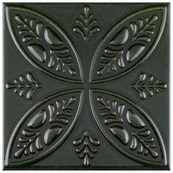 Merola Tile Trend Green 8 in. x 8 in. Ceramic Wall Tile (9.24 sq. ft./Case)