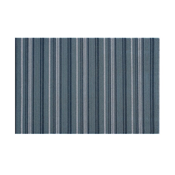 Nautica Blue Stripe 2 ft. x 3 ft. PVC Door Mat