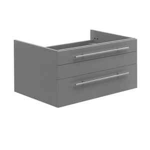 Lucera 30 in. W Wall Hung Bath Vanity Cabinet Only in Gray