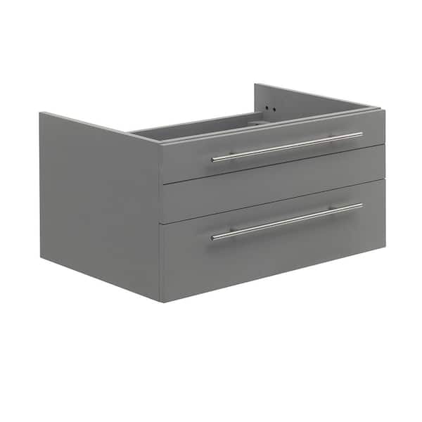 Fresca Lucera 29 in. Wall Mount Floating Single Bath Vanity Cabinet without Top in Gray - Undermount Sink Compatible