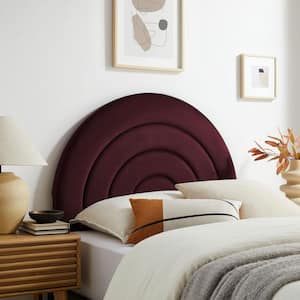 Solana Soft Arch Shaped Round Twin Headboard in Mulberry