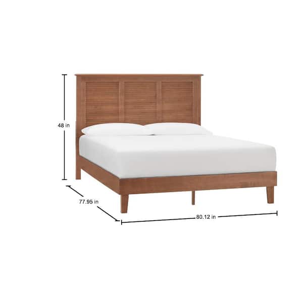 Dorstead King Walnut Brown Wood Platform Bed with Shutter Back (78 in. W x 48 in. H)