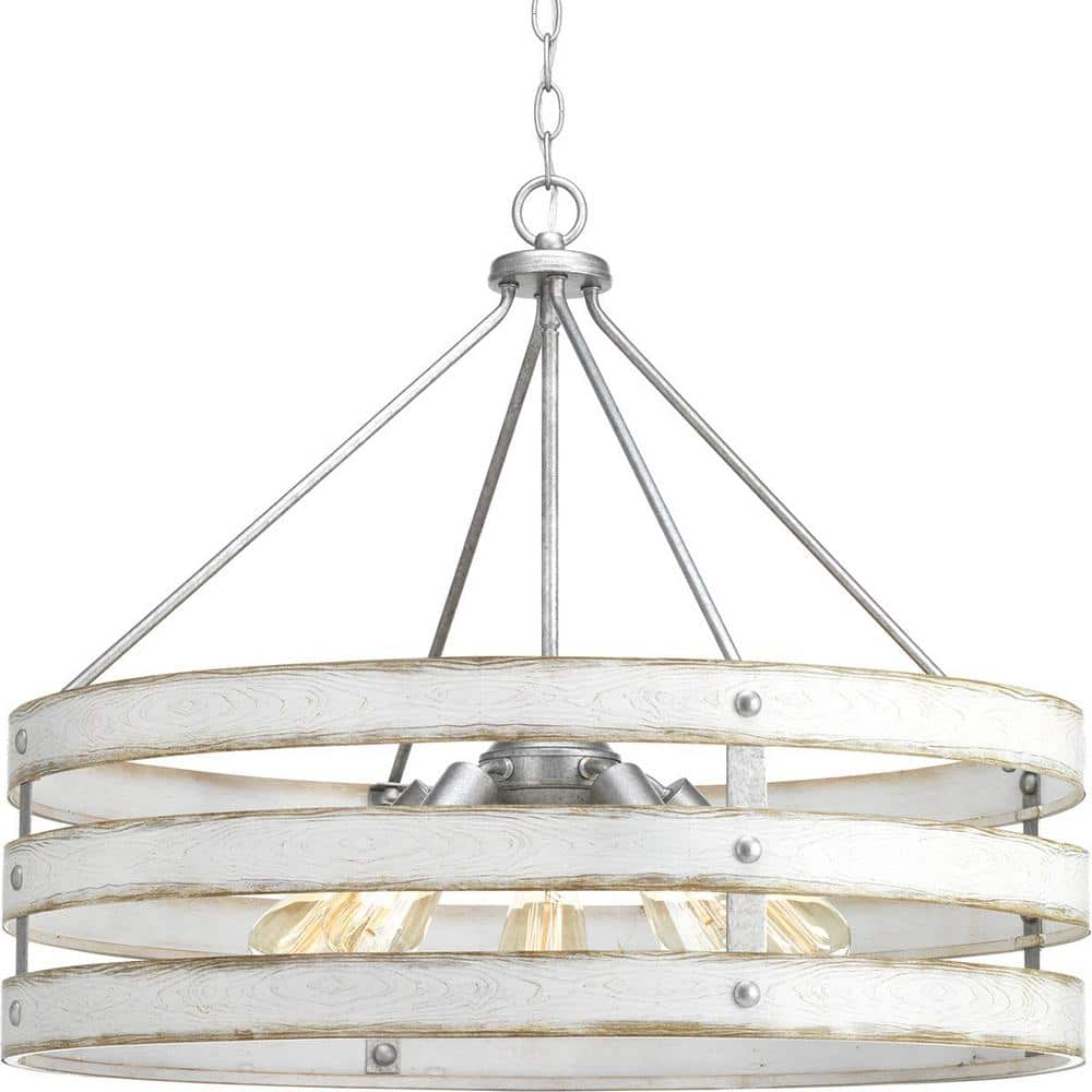 Progress Lighting Gulliver 27-3/4 in. 5-Light Galvanized Drum