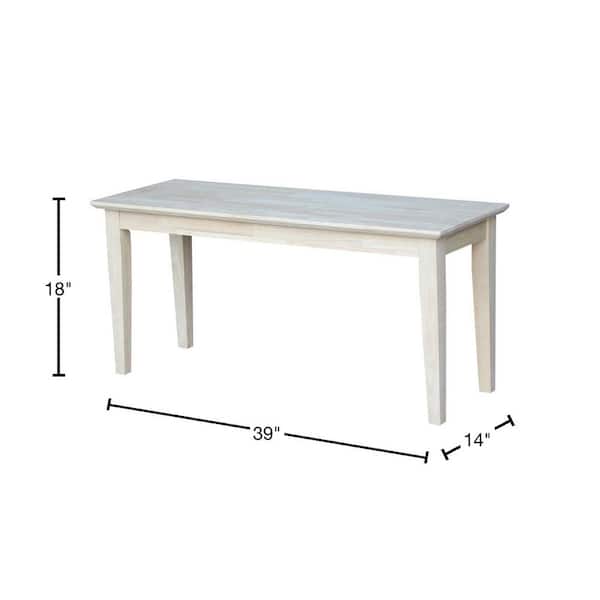 International Concepts Unfinished Bench BE-39 The Home Depot