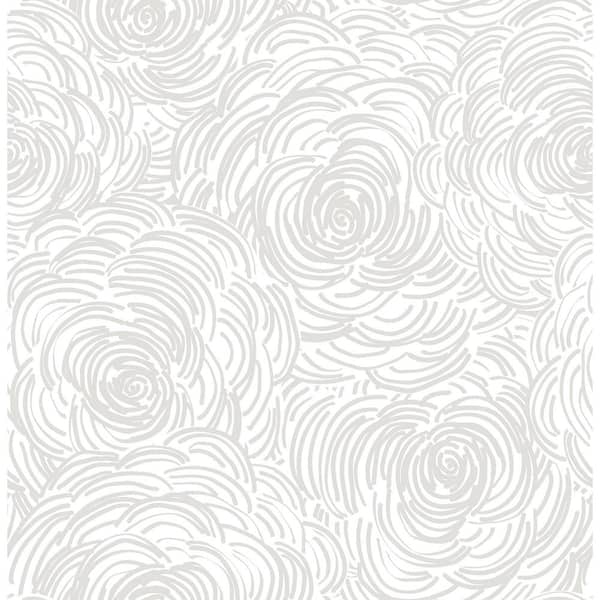A-Street Prints Celestial Taupe Floral Taupe Wallpaper Sample
