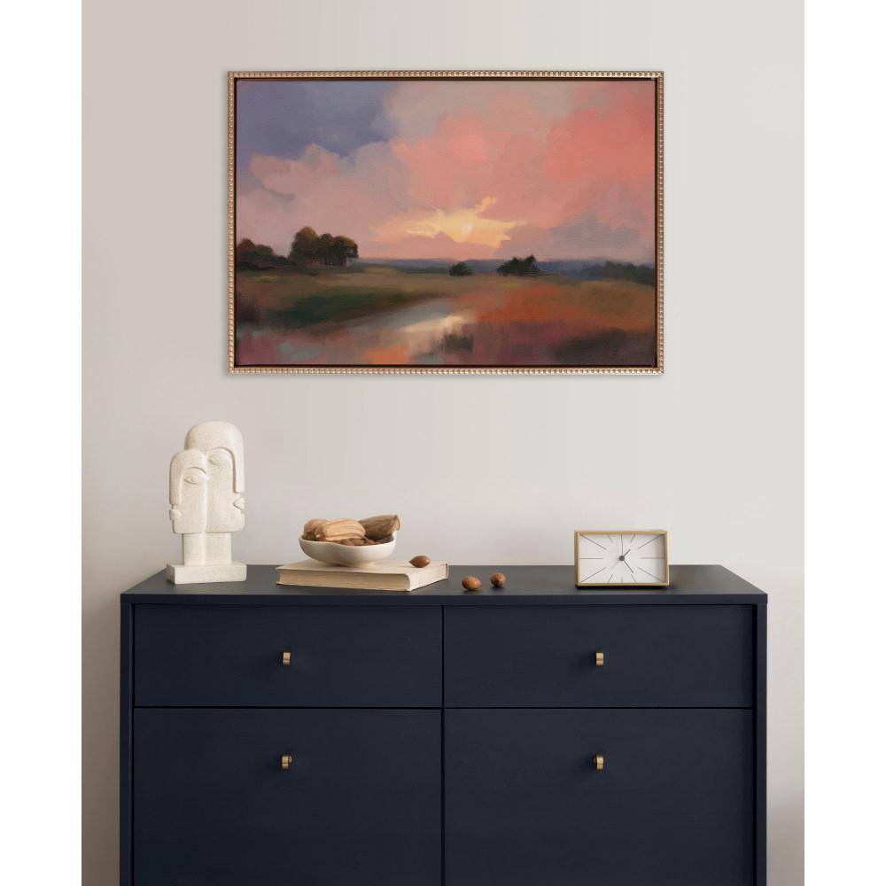 Gold Framed Abstract Landscape Canvas Print, 23" x 33"