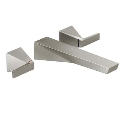 Trillian 2-Handle Wall Mount Bathroom Sink Faucet Trim Kit in Lumicoat Stainless (Valve Not Included)