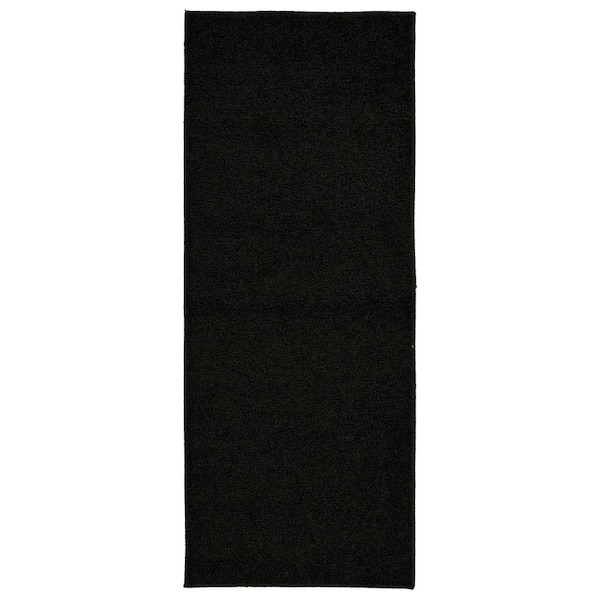 Clayton Plush 2 ft. x 5 ft. Black Basic Utility Area Rug