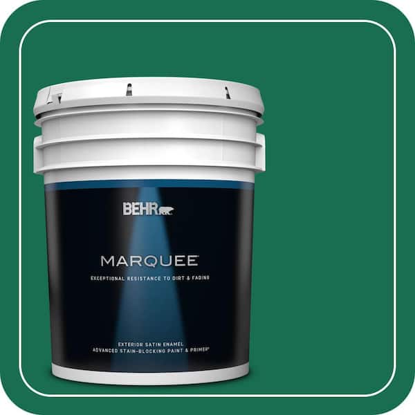 BEHR MARQUEE 5 gal. #S-H-470 Precious Emerald Satin Enamel Exterior Paint & Primer