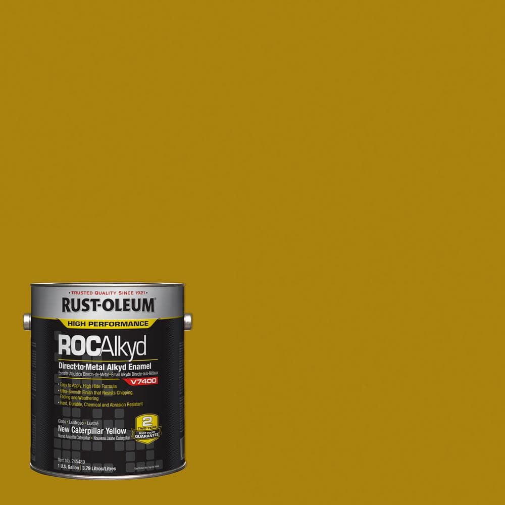 RustOleum 1 Gal. ROC Alkyd V7400 DirecttoMetal Gloss New Caterpillar Yellow Interior/Exterior