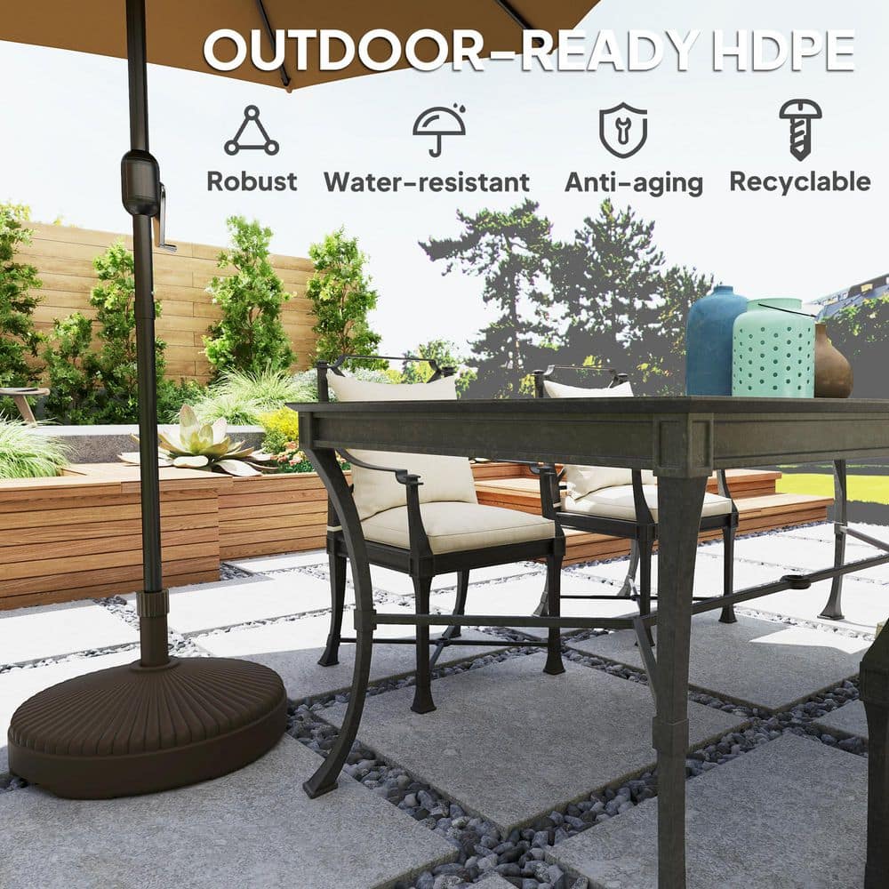 Brown Round HDPE Patio Umbrella Base Holder