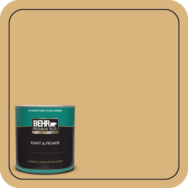 BEHR PREMIUM PLUS 1 qt. #M300-4 Gilded Semi-Gloss Enamel Exterior Paint & Primer